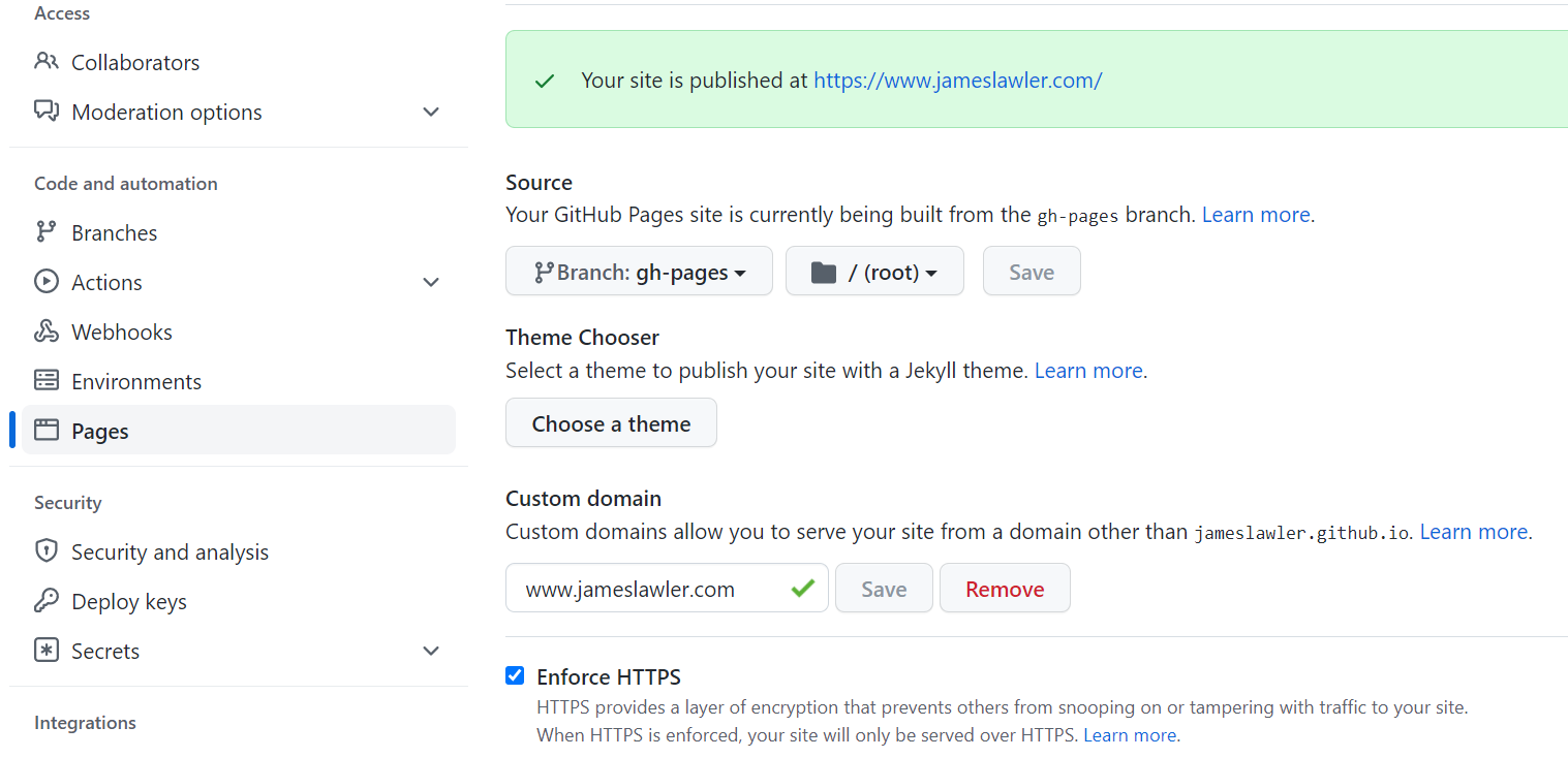 Custom domain configuration example